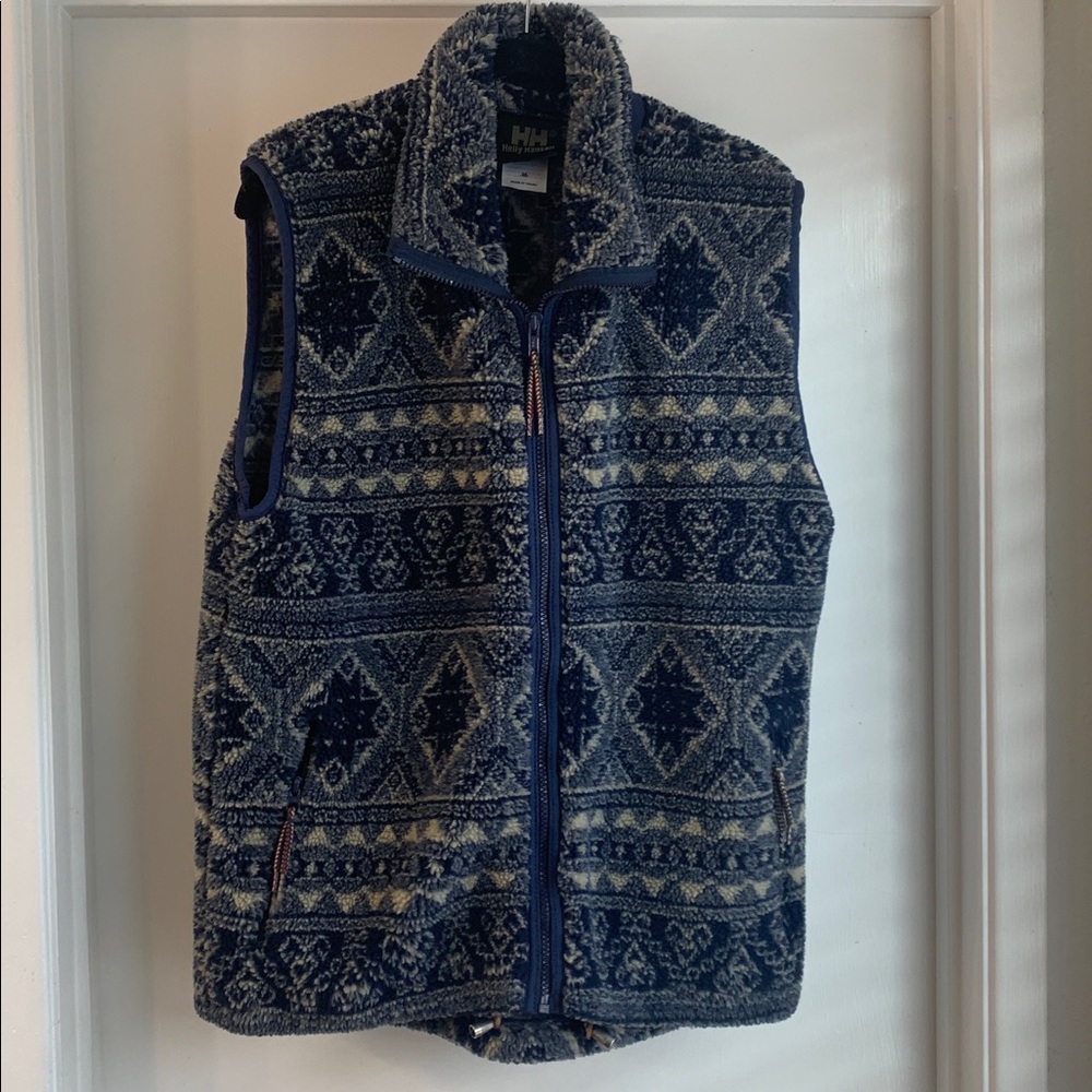 Helly Hansen Men’s Blue Lightweight Outdoor Geometric Pattern Vest Size M